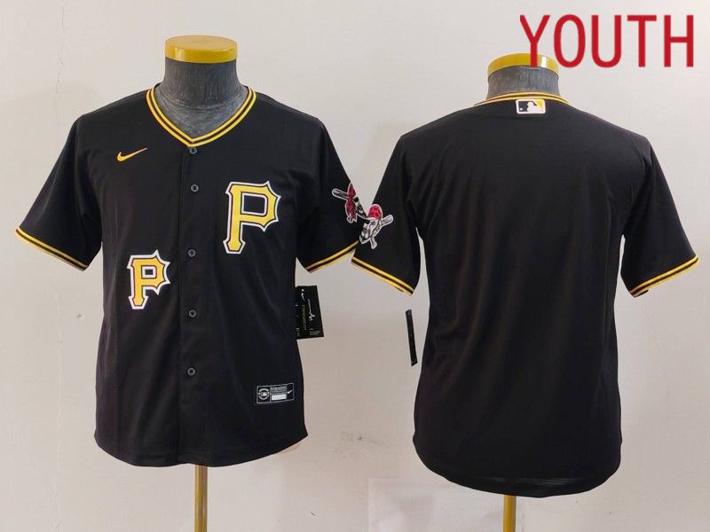 Youth Pittsburgh Pirates Blank Black Game 2024 Nike MLB Jersey style 2